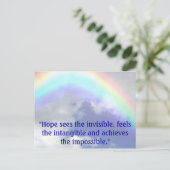 regenboog, "Hoop ziet het onzichtbare, voelt het i Briefkaart (Staand voorkant)