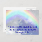 regenboog, "Hoop ziet het onzichtbare, voelt het i Briefkaart (Voorkant / Achterkant)