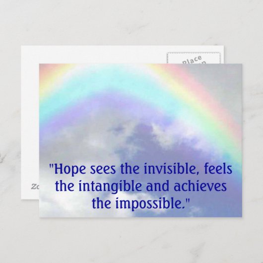 regenboog, "Hoop ziet het onzichtbare, voelt het i Briefkaart (Voorkant / Achterkant)