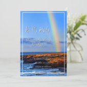 Regenboog, Hope & Happiness, bruiloft, RSVP Kaart (Staand voorkant)