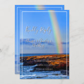 Regenboog, Hope & Happiness, bruiloft, RSVP Kaart (Voorkant / Achterkant)