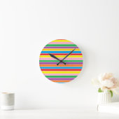 Regenboog Horizontale Strepen Ronde Klok (Huis)