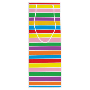 Regenboog Horizontale Strepen Wijn Cadeautas
