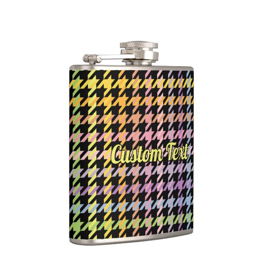 Regenboog Houndstooth Patroon Heupfles (Rechts)