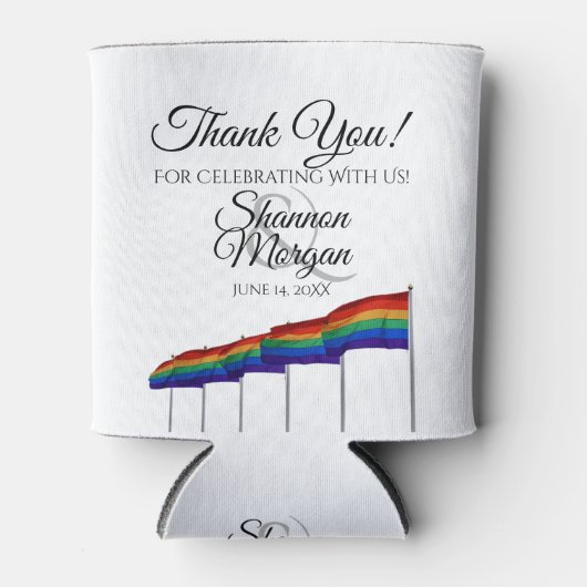 Regenboog Huwelijksfavoriet Dank U Blikjeskoeler (Voorkant)