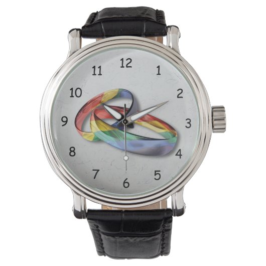 Regenboog Huwelijksringen voor Huwelijksgelijkheid Horloge (Voorkant)