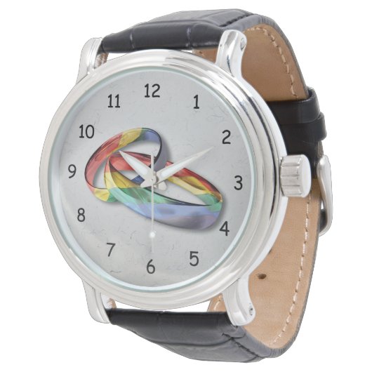 Regenboog Huwelijksringen voor Huwelijksgelijkheid Horloge (Gekanteld)