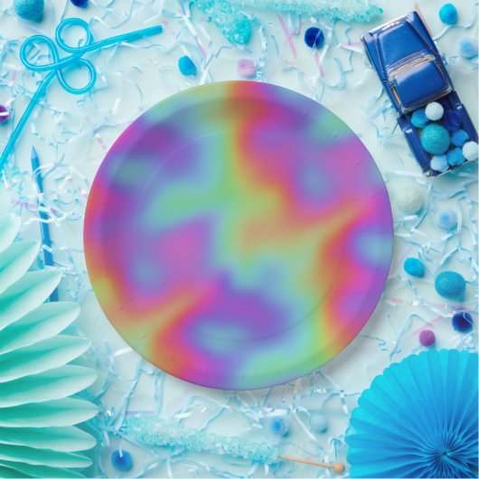 Regenboog hypercolor NEO: Papieren Bordje (Feest)