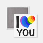 Regenboog "I [hart] You" Magneet (Voorkant / Achterkant)