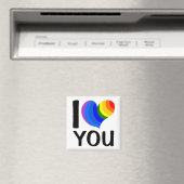 Regenboog "I [hart] You" Magneet (Insitu (Vaatwasser))