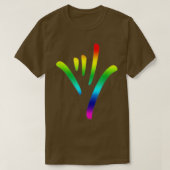 Regenboog I houdt van U Taal doaf cultuur T P T-shirt (Design voorkant)