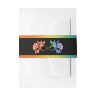 Regenboog II Waterverf Art Nouveau Bruiloft Uitnodigingen Wikkel
