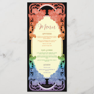 Regenboog II Waterverf Art Nouveau Trouwmenu Menu