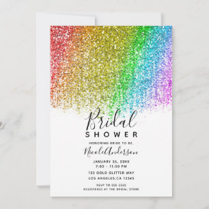 Regenboog Ijsje Glitters Pailletten Bruidsdiner Kaart