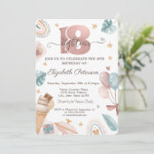 Regenboog, ijsroom, Balloons zomer 18e verjaardag Kaart (Staand voorkant)