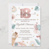 Regenboog, ijsroom, Balloons zomer 18e verjaardag Kaart (Voorkant)