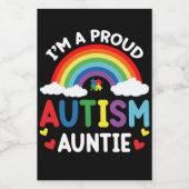 Regenboog Ik ben een trots autisme autisme autisme Wijn Etiket (Enkel label)