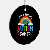 Regenboog Ik ben een trots autisme gamer Autisme B Keramisch Ornament (Rechts)