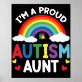Regenboog Ik ben een trots autisme tante Autism Aw Poster (Voorkant)