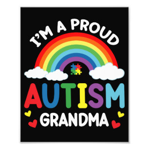 Regenboog Ik Ben Een Trots Autismoma Autismabewust Foto Afdruk