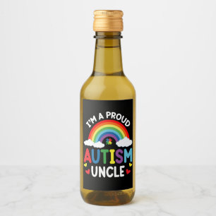 Regenboog Ik ben een trotse autisme-oom Autisme be Wijn Etiket