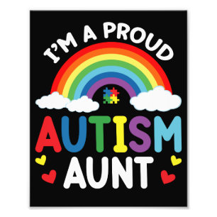 Regenboog Ik ben een trotse autisme tante Autisme  Foto Afdruk