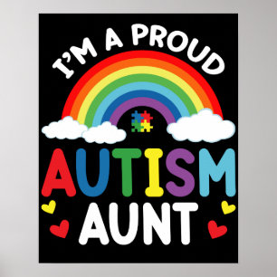 Regenboog Ik ben een trotse autisme tante Autisme  Poster