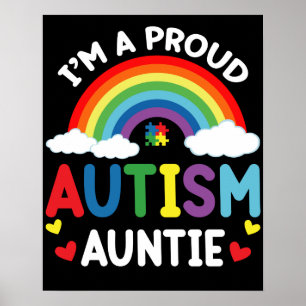 Regenboog Ik ben een trotse autisme-tante Autisme  Poster