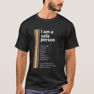Regenboog Ik ben een veilig persoon Lesbiennes Hom T-shirt