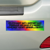 Regenboog, ik ben eerlijk, maar ik steun homo marr bumpersticker (Op auto)