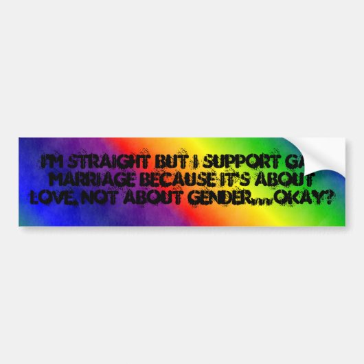 Regenboog, ik ben eerlijk, maar ik steun homo marr bumpersticker (Voorkant)