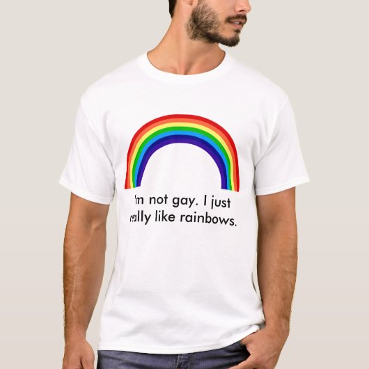 Regenboog, ik ben geen homo. Ik hou gewoon van reg T-shirt (Voorkant)