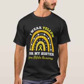 Regenboog Ik Draag geel voor mijn zus Spina Bifida T-shirt
