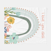 Regenboog Ik hou van GiGi Blue met Flowers Fleece Deken (Voorkant (Horizontaal))