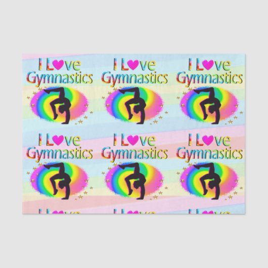  REGENBOOG IK HOU VAN GYMNASTIEKPAPIER TISSUEPAPIER (Voorkant)