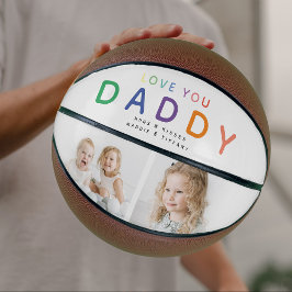 Regenboog 'IK HOU VAN PAPPIE' Fotocollage Aandenke Basketbal