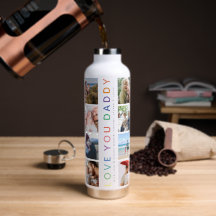 Regenboog 'IK HOU VAN PAPPIE' Fotocollage Aandenke