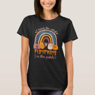 Regenboog ik leer de meest gekke pompoenen in de f t-shirt