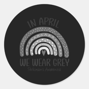 Regenboog in april dragen we G Parkinson bewustzij Ronde Sticker