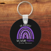 Regenboog In augustus Draag we Paarse overdosis Sleutelhanger (Achterkant)