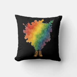 Regenboog in beige laarzen kussen