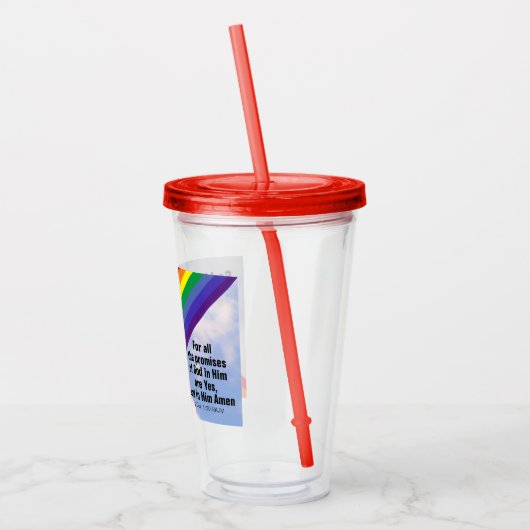 Regenboog in de Sky Inspirerend Bijbel Verses Cute Acryl Drinkbeker (Links)