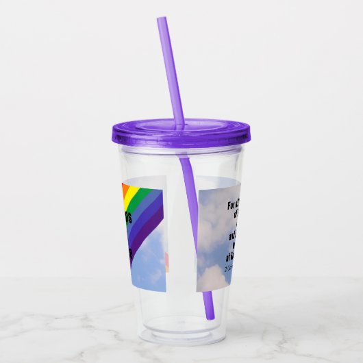 Regenboog in de Sky Inspirerend Bijbel Verses Cute Acryl Drinkbeker (Links)