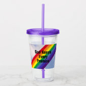 Regenboog in de Sky Inspirerend Bijbel Verses Cute Acryl Drinkbeker (Voorkant)