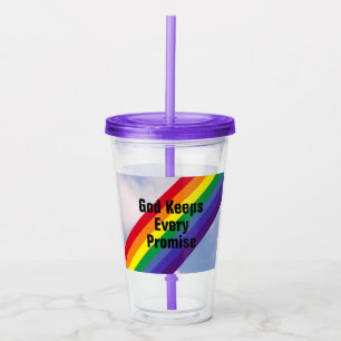 Regenboog in de Sky Inspirerend Bijbel Verses Cute Acryl Drinkbeker
