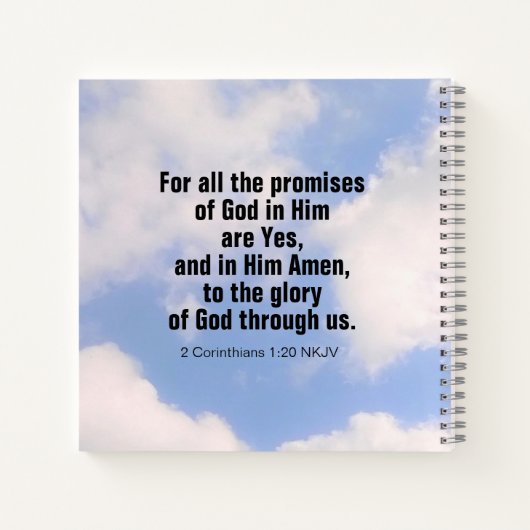 Regenboog in de Sky Inspirerend Bijbel Verses Cute Notitieboek (Achterkant)
