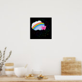 Regenboog in de wolken poster (Keuken)