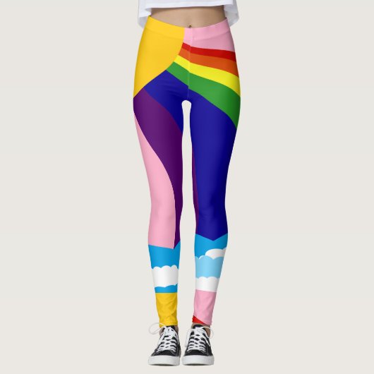 Regenboog in de wolkenLeggings Leggings (Voorkant)