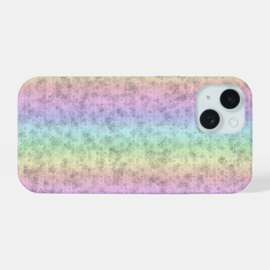 Regenboog in Elephant Skin Leather Optik iPhone 15 Case (Achterkant horizontaal)