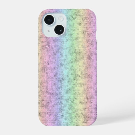 Regenboog in Elephant Skin Leather Optik iPhone 15 Case (Achterkant)